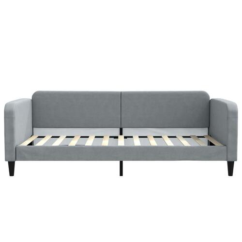 Daybed med madras 100x200 cm stof lysegrå