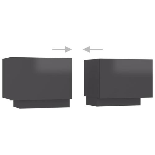 Tv-skab med LED-lys 180x35x40 cm grå højglans