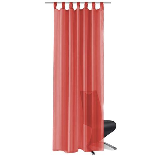Voile-gardiner 2 stk. 140x175 cm rød