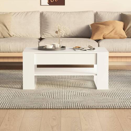Sofabord 102x55x45 cm konstrueret træ hvid