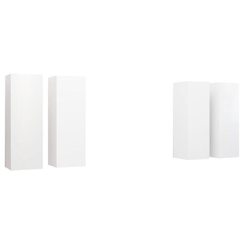 Tv-borde 4 stk. 30,5x30x90 cm konstrueret træ hvid
