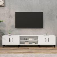 Tv-bord 180x31,5x40 cm konstrueret træ hvid højglans
