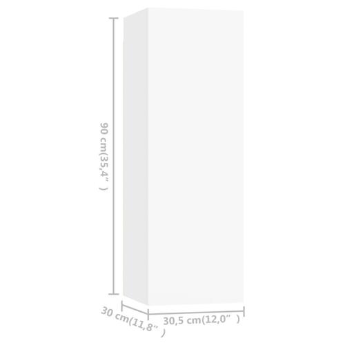 Tv-borde 4 stk. 30,5x30x90 cm konstrueret træ hvid