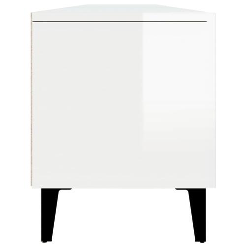 Tv-bord 180x31,5x40 cm konstrueret træ hvid højglans