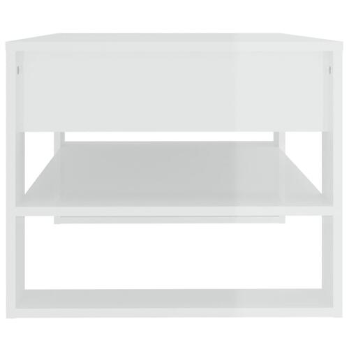 Sofabord 102x55x45 cm konstrueret træ hvid højglans