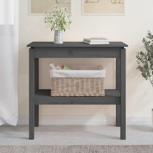 Konsolbord 80x40x75 cm massivt fyrretræ grå