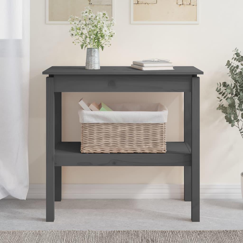 Konsolbord 80x40x75 cm massivt fyrretræ grå