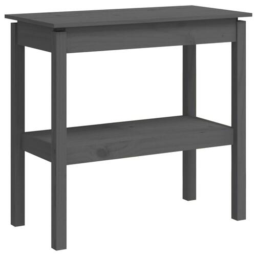 Konsolbord 80x40x75 cm massivt fyrretræ grå