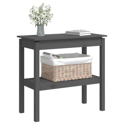 Konsolbord 80x40x75 cm massivt fyrretræ grå
