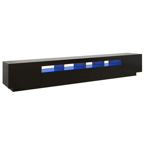 Tv-skab med LED-lys 260x35x40 cm sort