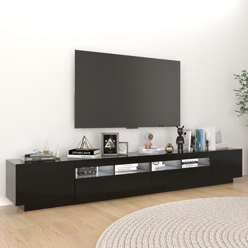Tv-skab med LED-lys 260x35x40 cm sort