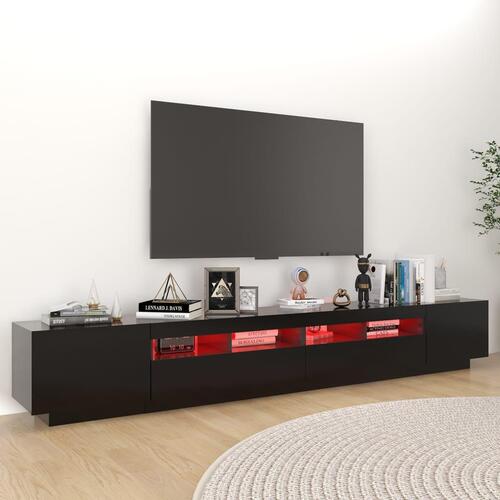 Tv-skab med LED-lys 260x35x40 cm sort