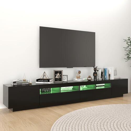 Tv-skab med LED-lys 260x35x40 cm sort
