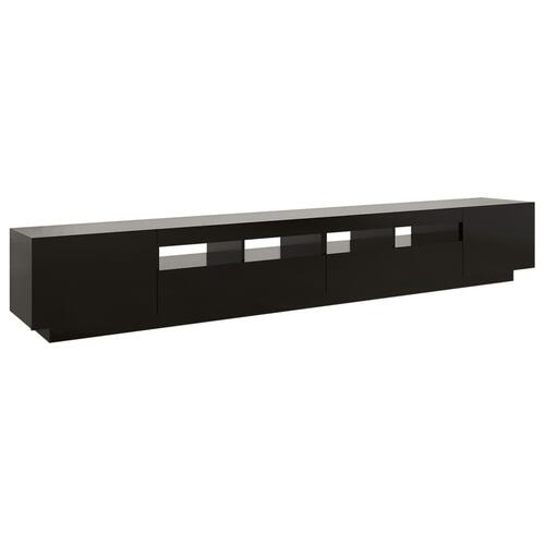 Tv-skab med LED-lys 260x35x40 cm sort
