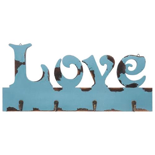 Vægophængt knagerække LOVE 50 x 23 cm