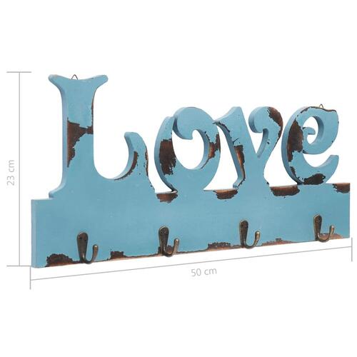 Vægophængt knagerække LOVE 50 x 23 cm