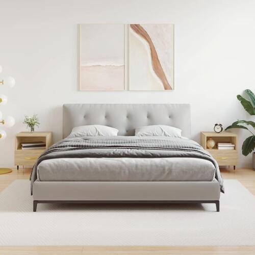 Sengeborde 2 stk. 40x35x47,5 cm konstrueret træ sonoma-eg