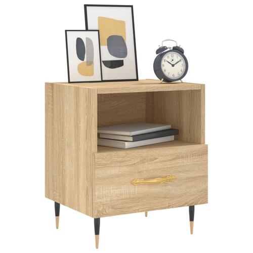 Sengeborde 2 stk. 40x35x47,5 cm konstrueret træ sonoma-eg