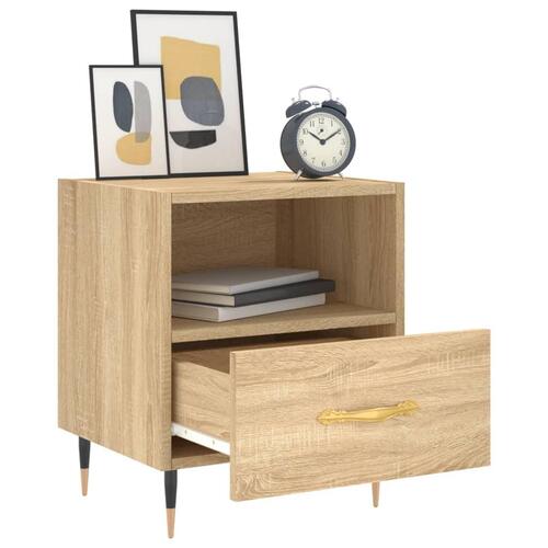 Sengeborde 2 stk. 40x35x47,5 cm konstrueret træ sonoma-eg