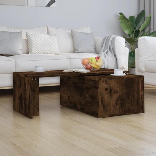 Sofabord 150x50x35 cm konstrueret træ røget egetræsfarve
