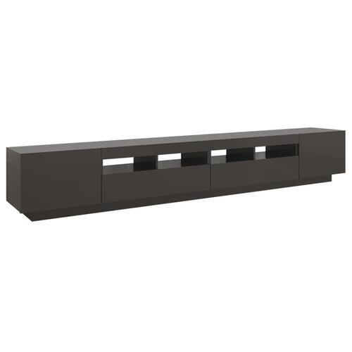 Tv-skab med LED-lys 260x35x40 cm grå