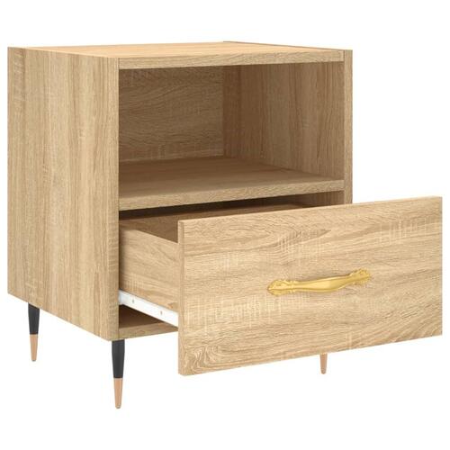 Sengeborde 2 stk. 40x35x47,5 cm konstrueret træ sonoma-eg