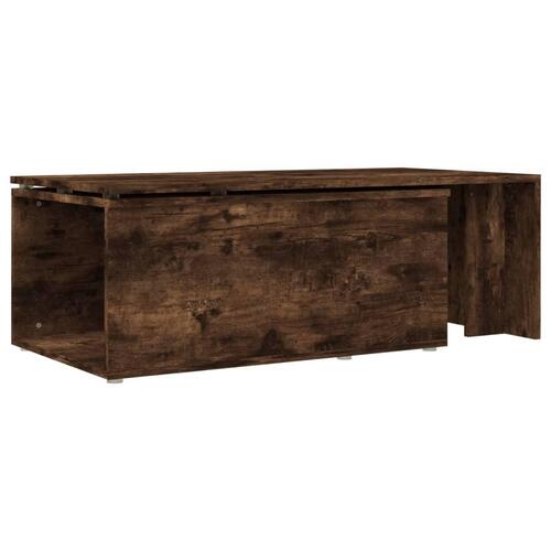 Sofabord 150x50x35 cm konstrueret træ røget egetræsfarve
