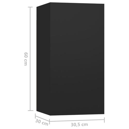 Tv-skabe 7 dele 30,5x30x60 cm konstrueret træ sort