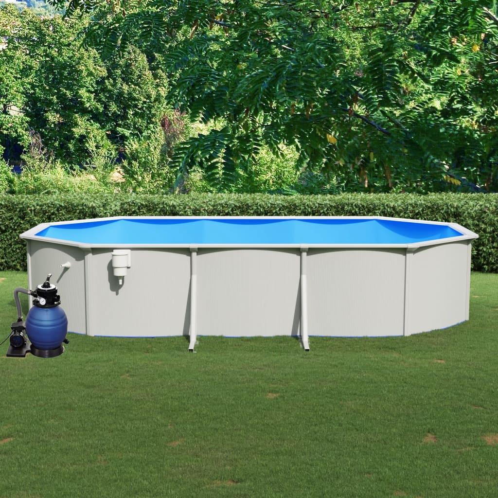 Swimmingpool med sandfilterpumpe 610x360x120 cm