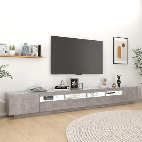 Tv-skab med LED-lys 300x35x40 cm betongrå