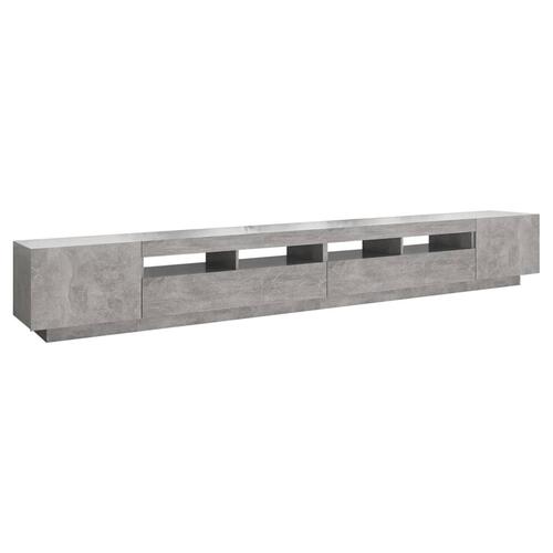 Tv-skab med LED-lys 300x35x40 cm betongrå