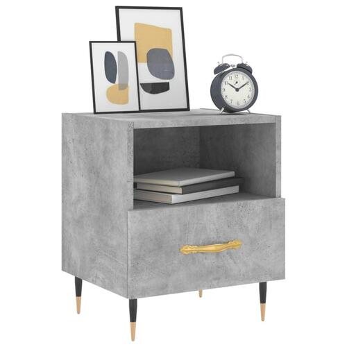Sengeborde 2 stk. 40x35x47,5 cm konstrueret træ betongrå