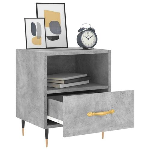 Sengeborde 2 stk. 40x35x47,5 cm konstrueret træ betongrå