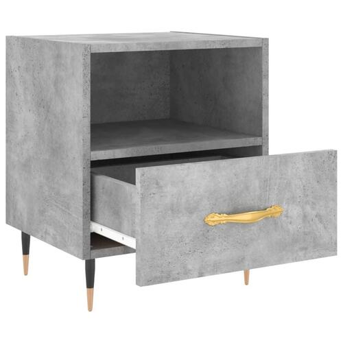 Sengeborde 2 stk. 40x35x47,5 cm konstrueret træ betongrå