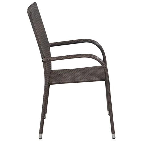 Stabelbare havestole 4 stk. polyrattan brun