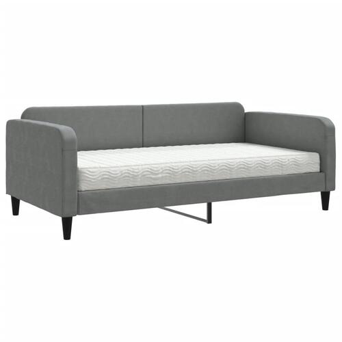Daybed med madras 100x200 cm stof mørkegrå