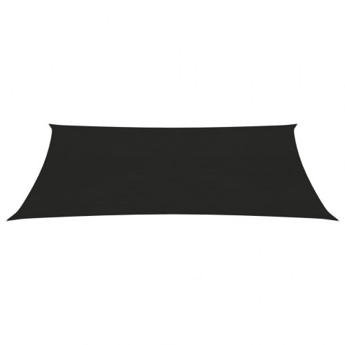 Solsejl 2×4 m - HDPE 160 g/m², sort rektangulær