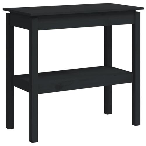 Konsolbord 80x40x75 cm massivt fyrretræ sort