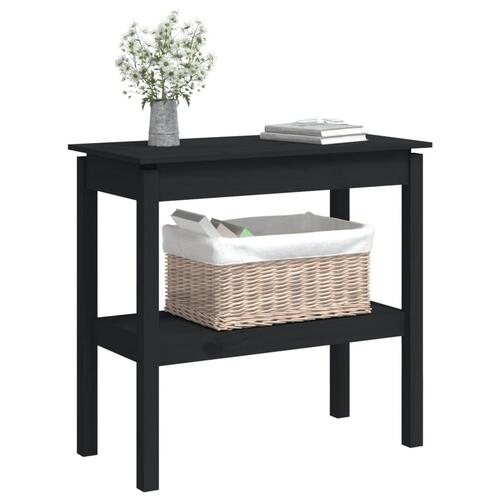 Konsolbord 80x40x75 cm massivt fyrretræ sort