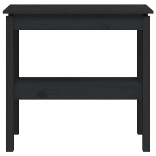 Konsolbord 80x40x75 cm massivt fyrretræ sort