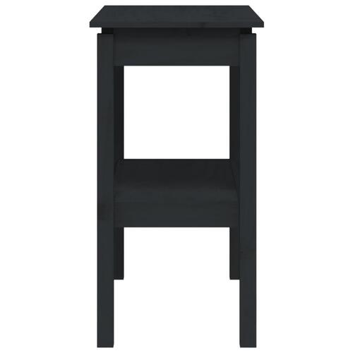Konsolbord 80x40x75 cm massivt fyrretræ sort