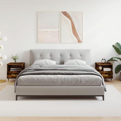 Sengeborde 2 stk. 40x35x47,5 cm konstrueret træ røget egetræ