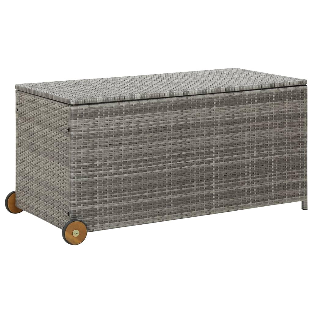 Opbevaringskasse til haven 120x65x61 cm polyrattan lysegrå