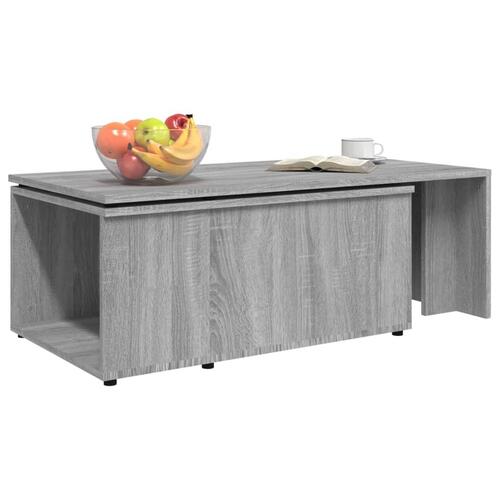 Sofabord 150x50x35 cm konstrueret træ grå sonoma-eg