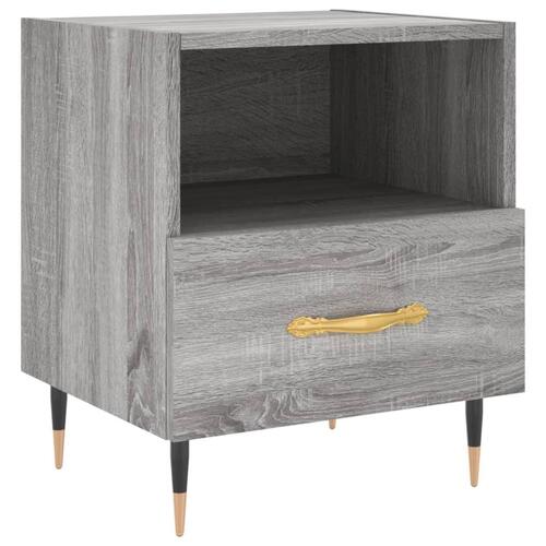 Sengeborde 2 stk. 40x35x47,5 cm konstrueret træ grå sonoma-eg