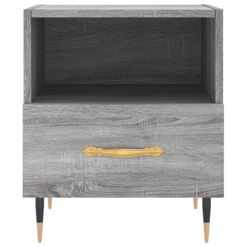 Sengeborde 2 stk. 40x35x47,5 cm konstrueret træ grå sonoma-eg