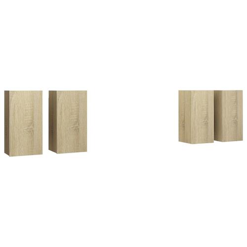 Tv-borde 4 stk. 30,5x30x60 cm konstrueret træ sonoma-eg