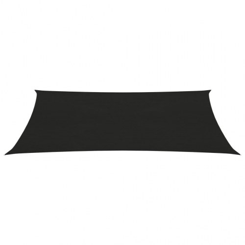 Solsejl 2 × 5 m - HDPE 160 g/m², sort rektangulært