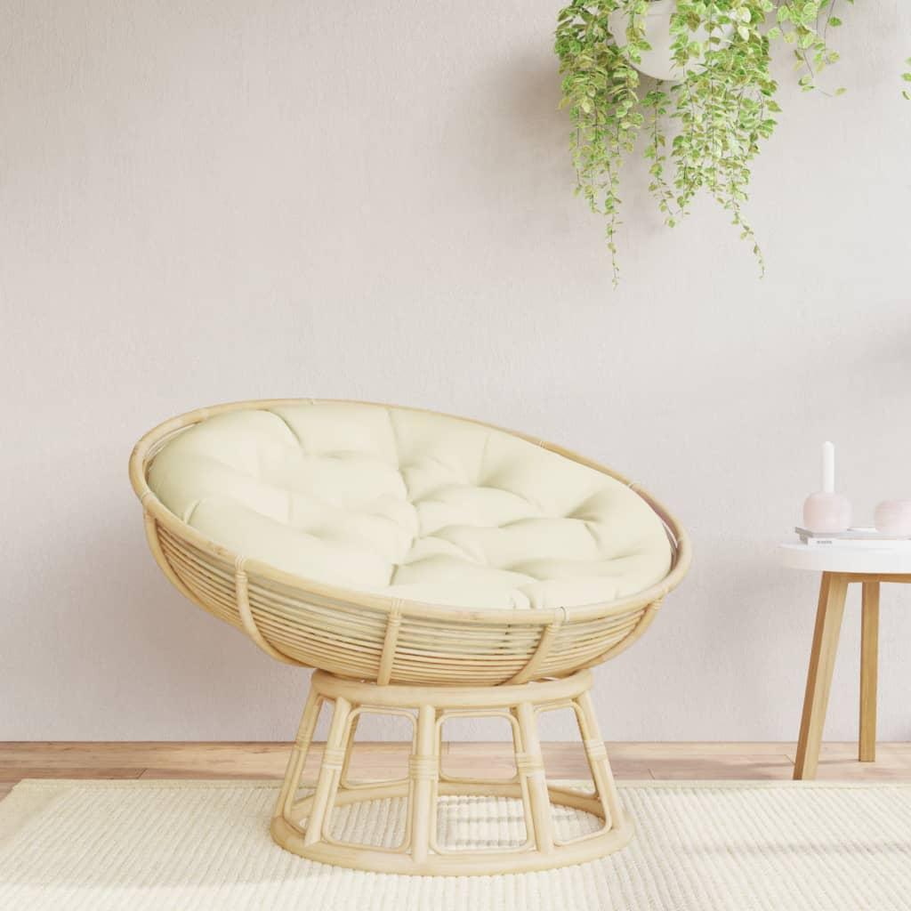 Rund hynde Ø100x11 cm oxfordstof cremefarvet billede
