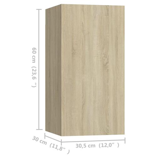 Tv-borde 4 stk. 30,5x30x60 cm konstrueret træ sonoma-eg